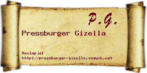 Pressburger Gizella névjegykártya